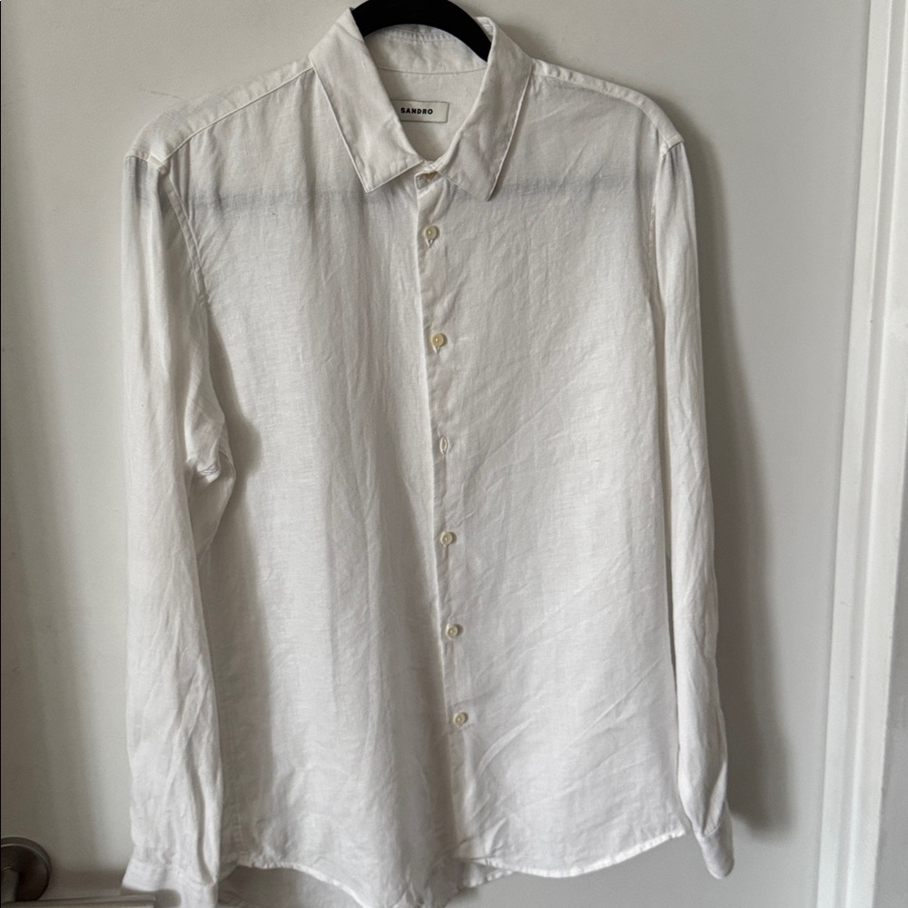 Sandro Linen Button Down Shirt - image 3